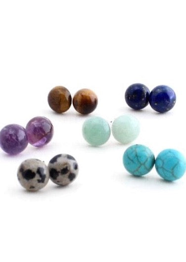 Gemstone Stud Earrings