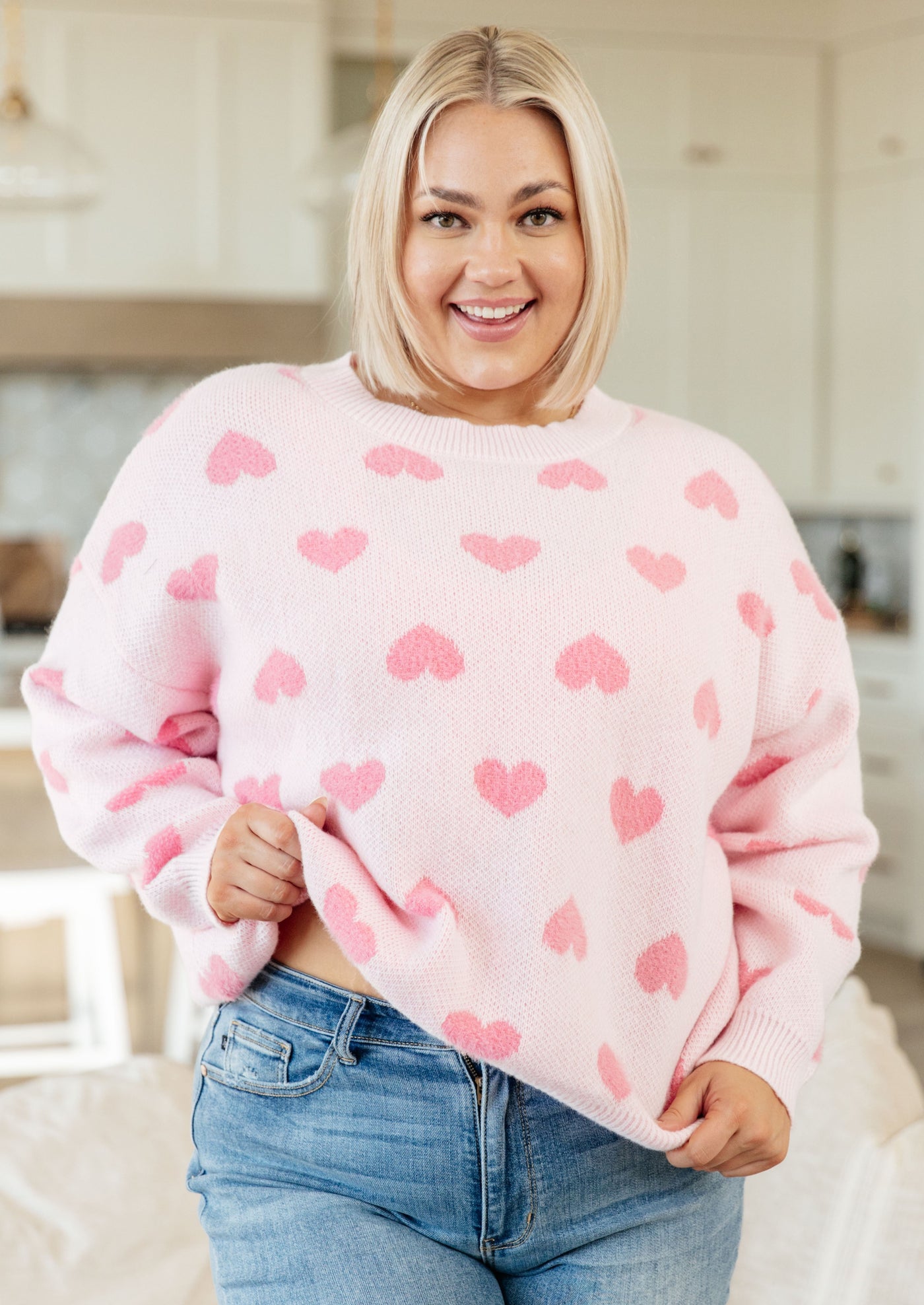 Pink Heart Sweater