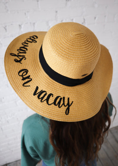 “Always On Vacay” Floppy Hat