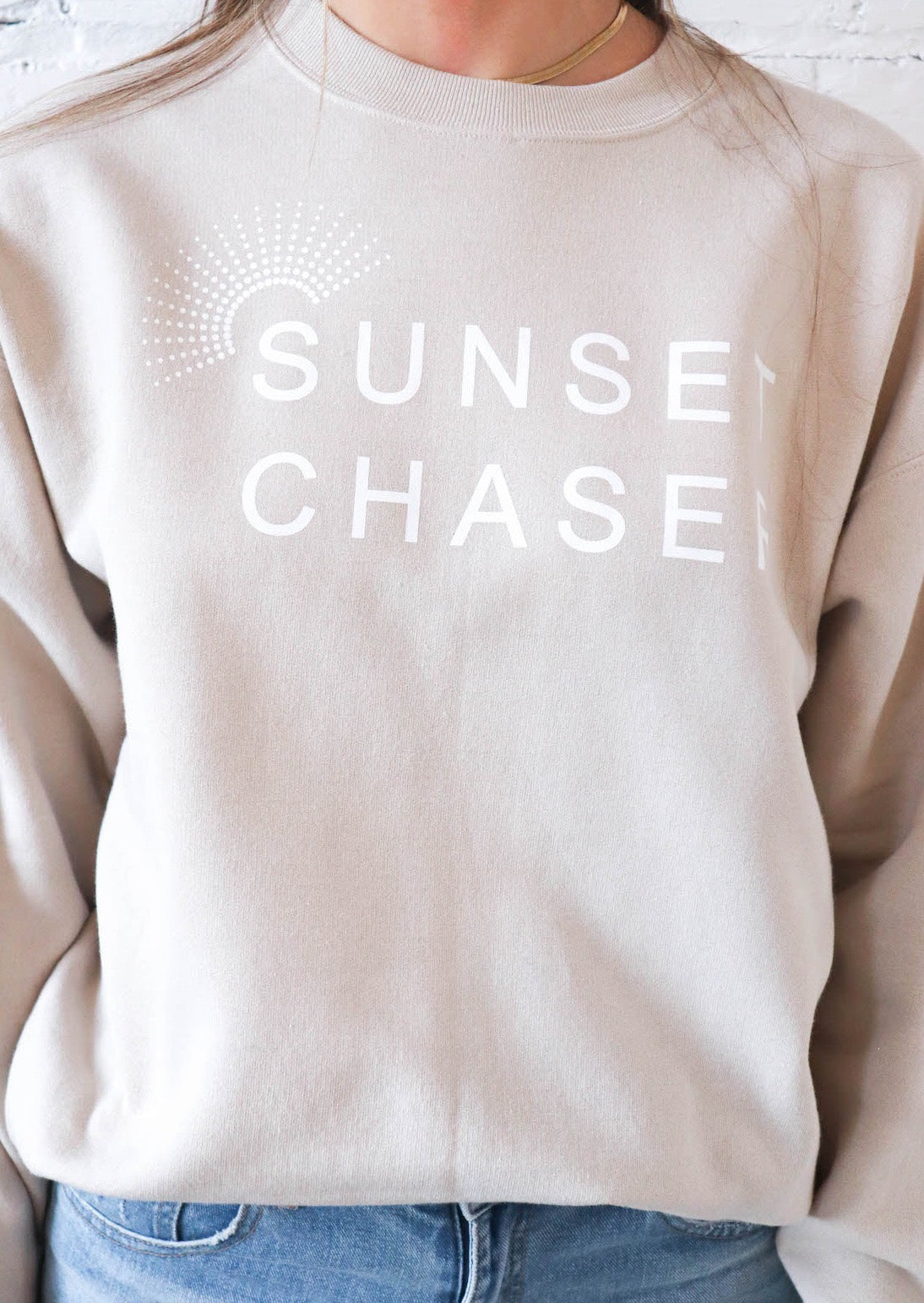 Sunset Chaser Crewneck - Tan