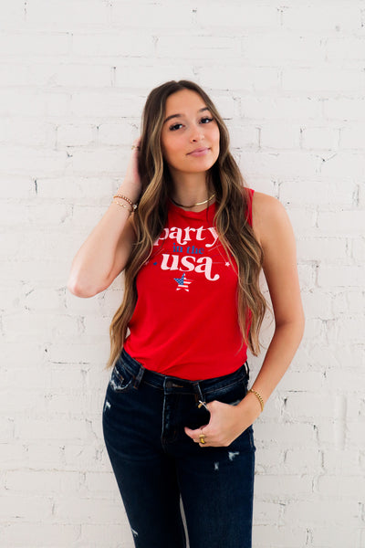 Party in the USA Tank - Red