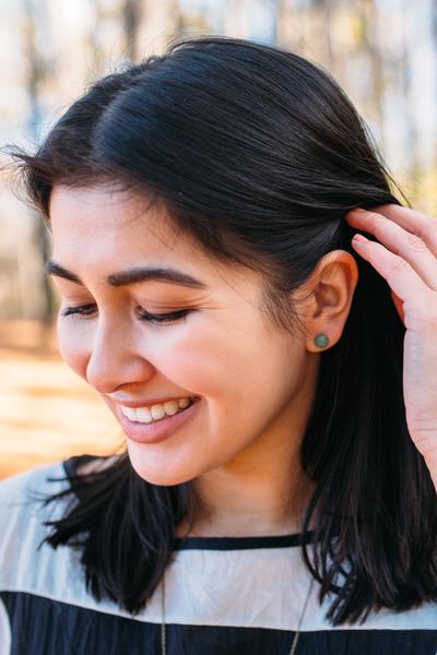 Gemstone Stud Earrings