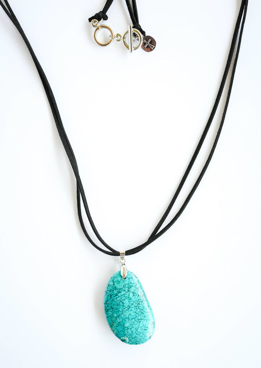 Just Say It Tuquoise Stone Necklace
