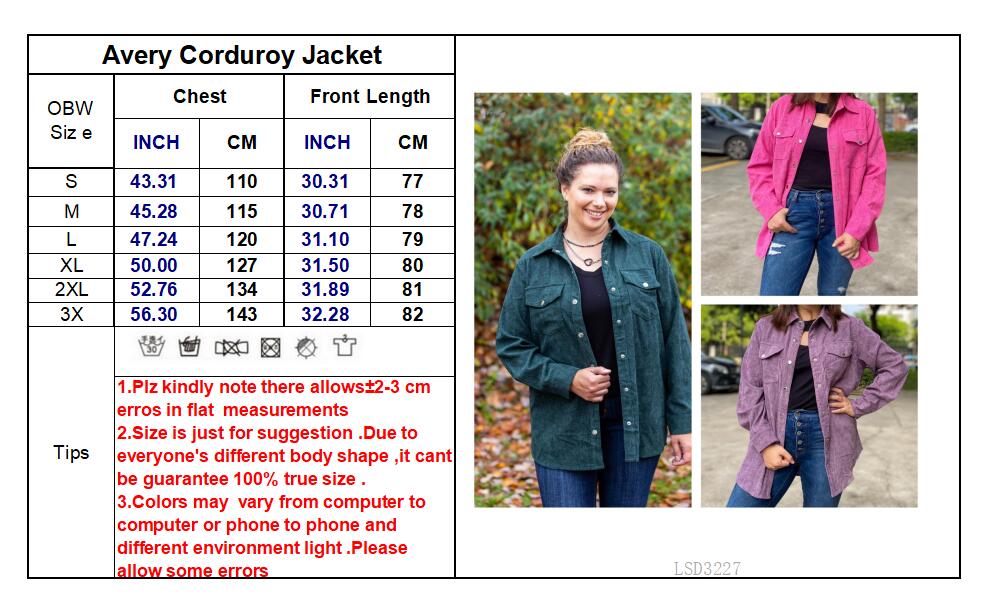 PREORDER: Avery Corduroy Jacket in Hot Pink