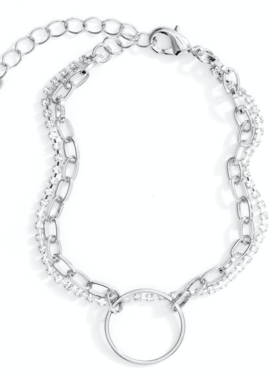 Delicate Circle and Chain Bracelet