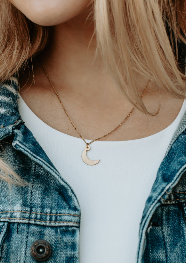 Crescent Gold Moon Necklace