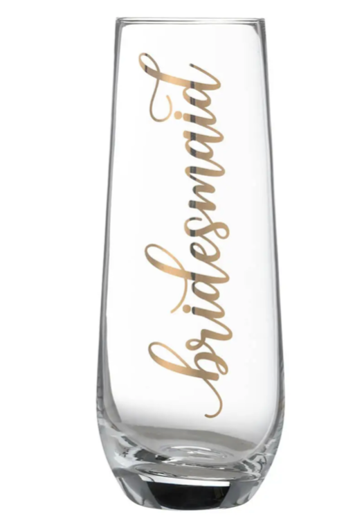 Bridesmaid Stemless Champagne Glass