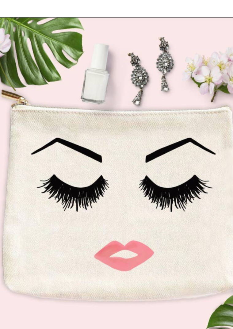Eyelashes Brows + Lips Face Makeup Bag