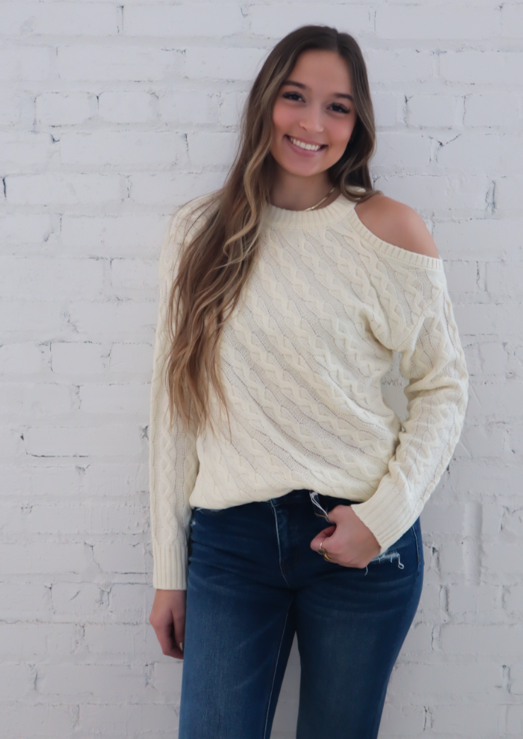 Maria Cable Knit Sweater - Ivory