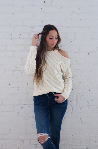 Maria Cable Knit Sweater - Ivory