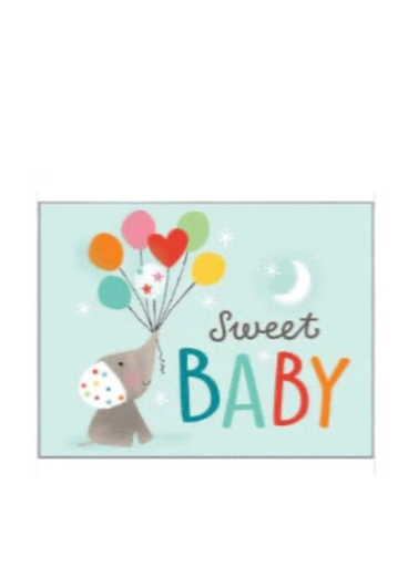 Baby Card - Elephants and Balloons