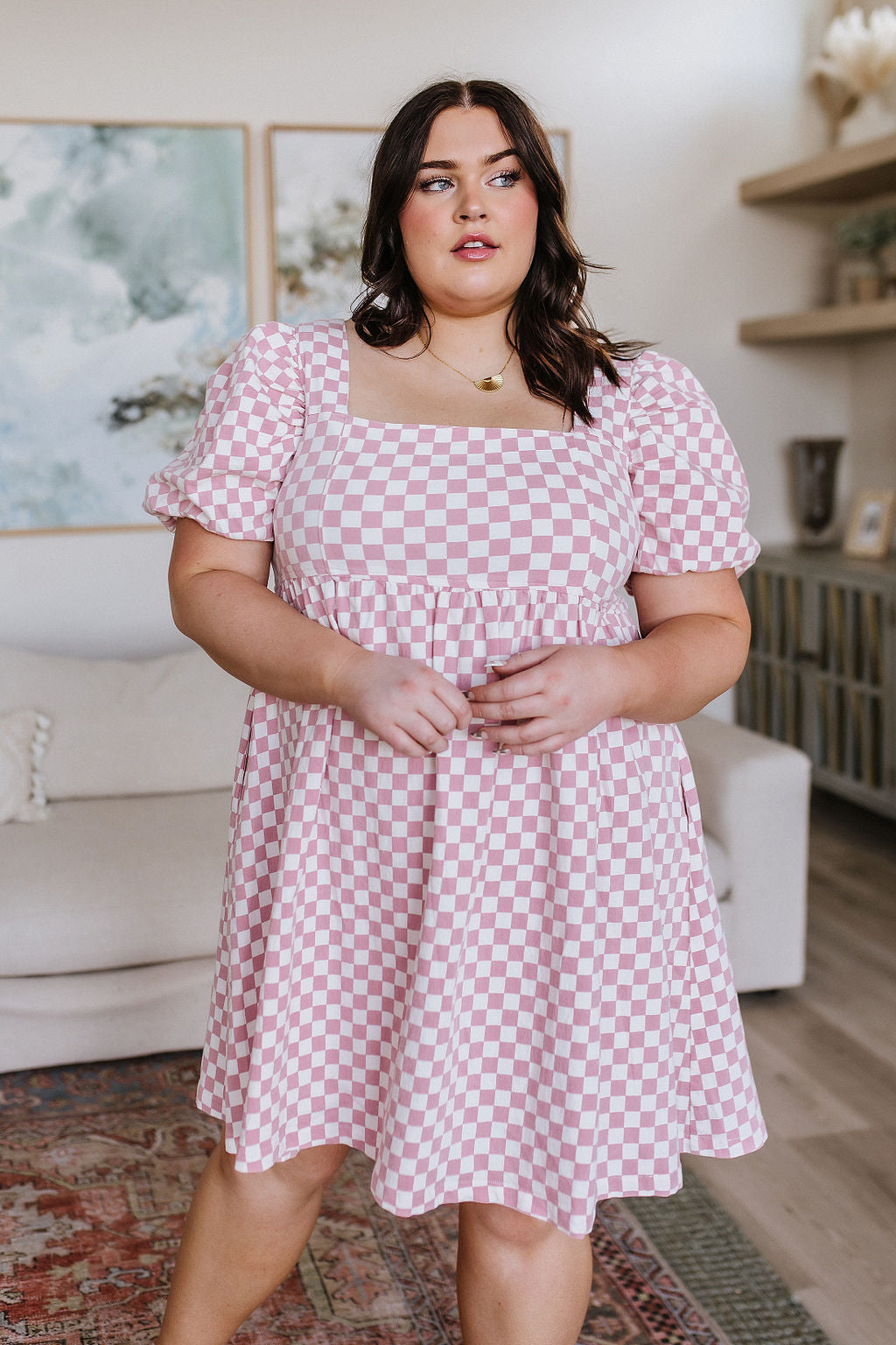 Checkered babydoll dress hotsell