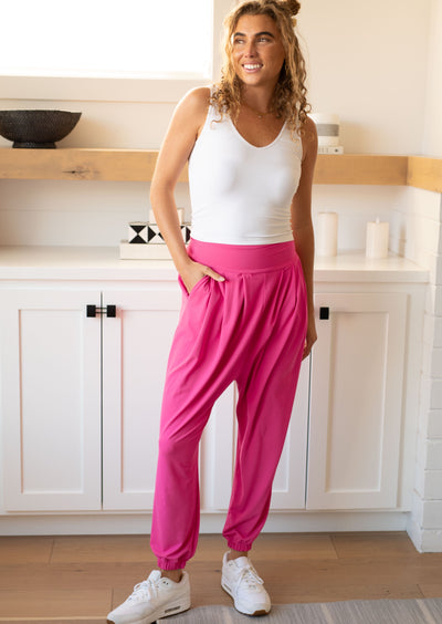 Hot Pink Joggers by Rae Mode