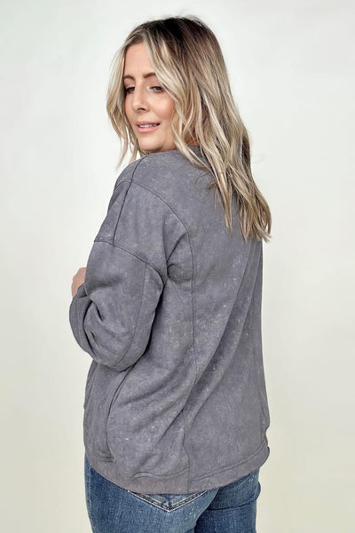 Twist Detail Reversible Oversized Sweatshirt With Pockets