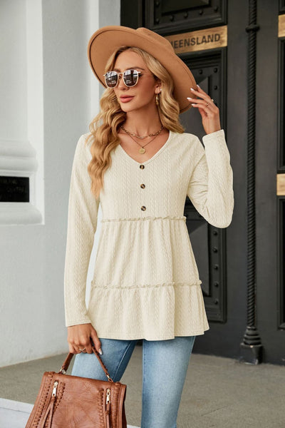 Laurie Cable-Knit Blouse