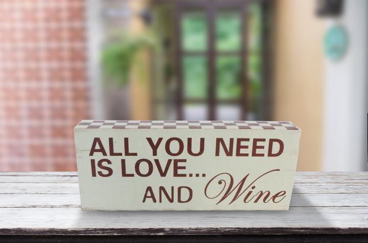 "Love And Wine" Wooden Box Sign