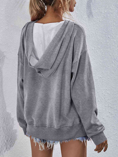 Gina Dropped Shoulder Hoodie with a Slit