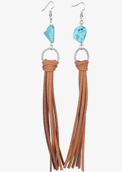 Turquoise Fringe Detail Earrings
