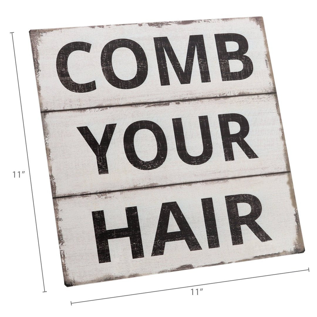 "Comb Your Hair" Tin Wall Hanging
