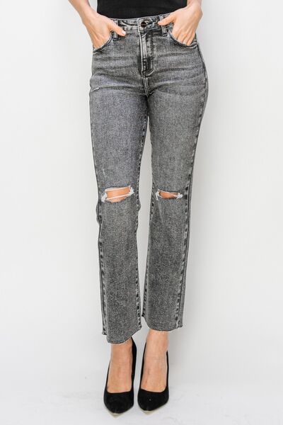 Morgan High Waist Distressed Straight Jeans by Risen