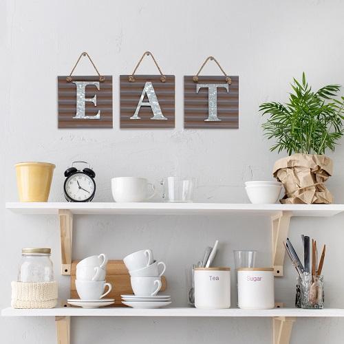 "EAT" Galvanized Metal Letter Wall Hanging