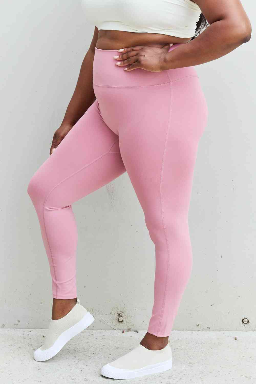 Fit For You Full Size High Waist Active Leggings in Light Rose – Meraki  Boutique