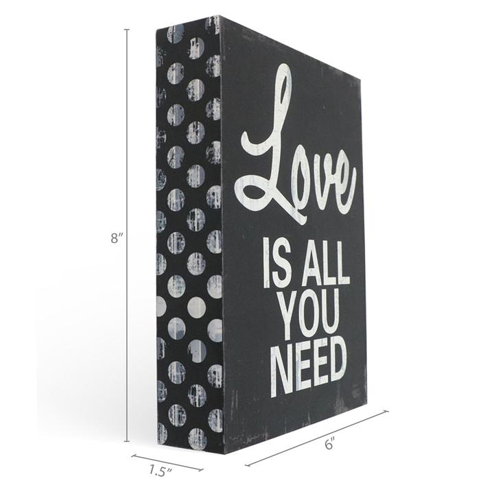 "Love Is All You Need" Wooden Box Sign
