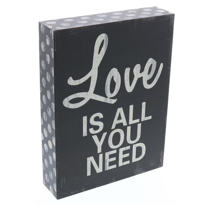 "Love Is All You Need" Wooden Box Sign