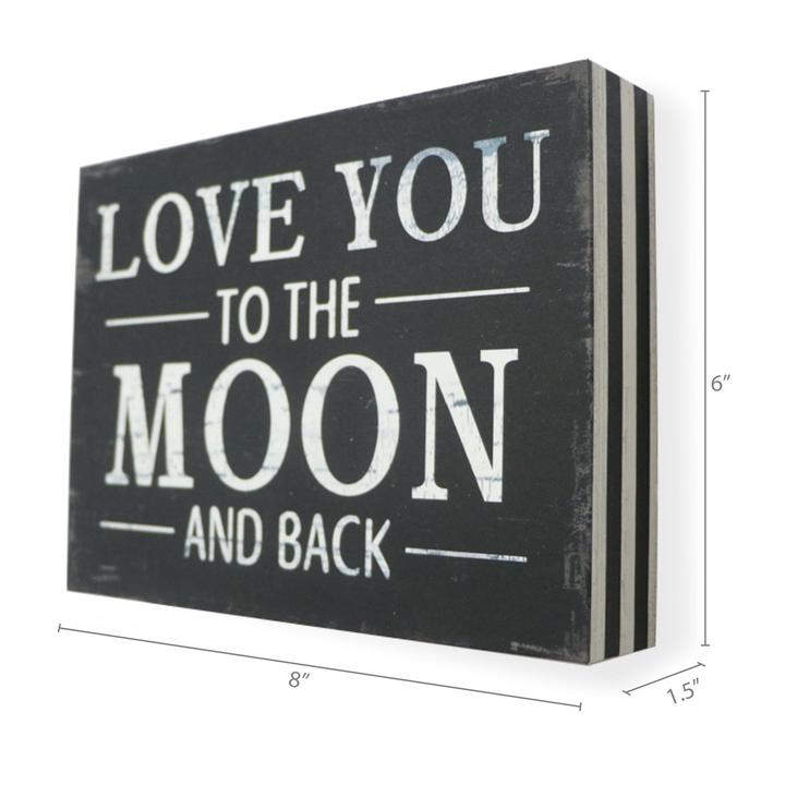 "Love You To The Moon And Back" Wooden Box Sign