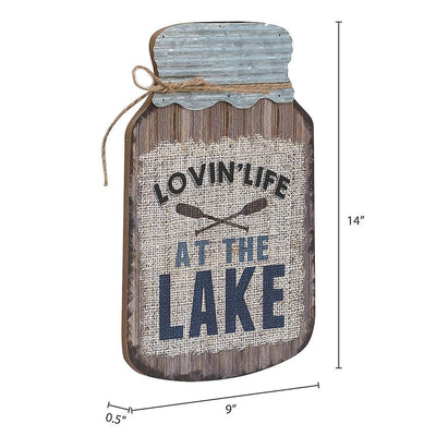 "Lovin Life At The Lake" Mason Jar Wall Hanging