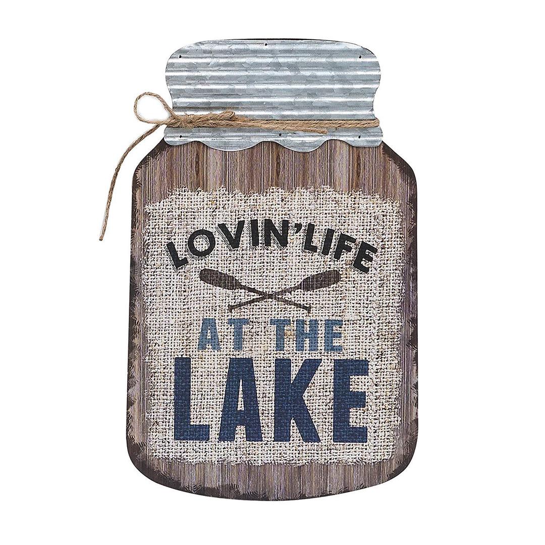 "Lovin Life At The Lake" Mason Jar Wall Hanging