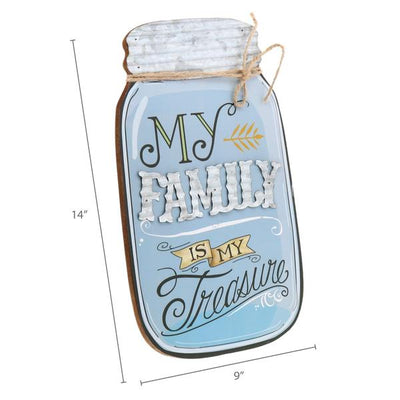 "My Family My Treasure" Mason Jar Sign